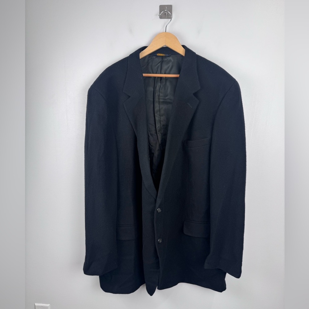 Brooks Brothers Men Wool Blazer Suit Jacket Black Size XL‎